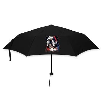 Bulldog Illustration - Umbrella (small) - black - Front