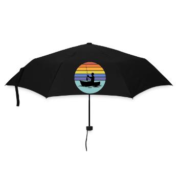 pêche, pêcheur, canne à pêche - Parapluie standard - noir - Devant