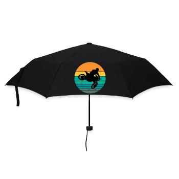 Motorrad, Motorradfan, Biker - Regenschirm (klein) - Schwarz - Vorne