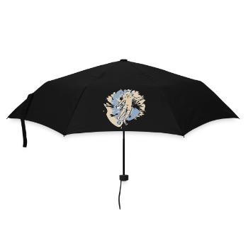 Football players in action while playing football - Umbrella (small) - black - Front
