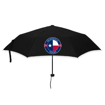 Pflugerville Texas Flagge USA Reise Souvenir Abzeichen - Regenschirm (klein) - Schwarz - Vorne
