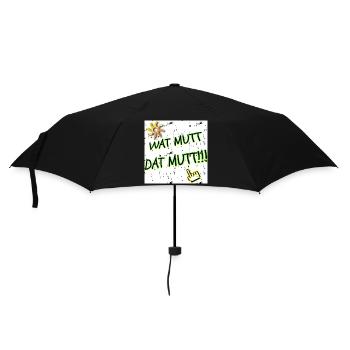 Wat Mutt - Dat Mutt!! WebRadio_KRACKSATT (Slogan) - Regenschirm (klein) - Schwarz - Vorne