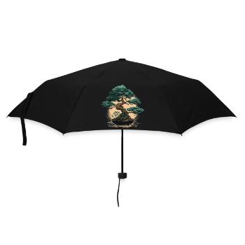 Kunst des Miniaturbaums - Regenschirm (klein) - Schwarz - Vorne