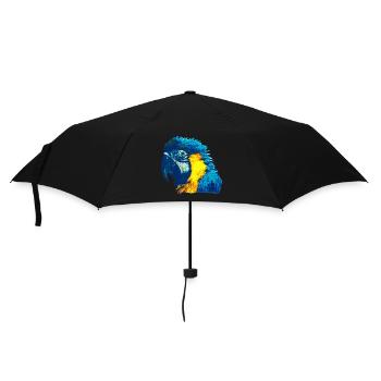 geschenke mit vögeln, Gelbbrust Ara Kopf - Regenschirm (klein) - Schwarz - Vorne