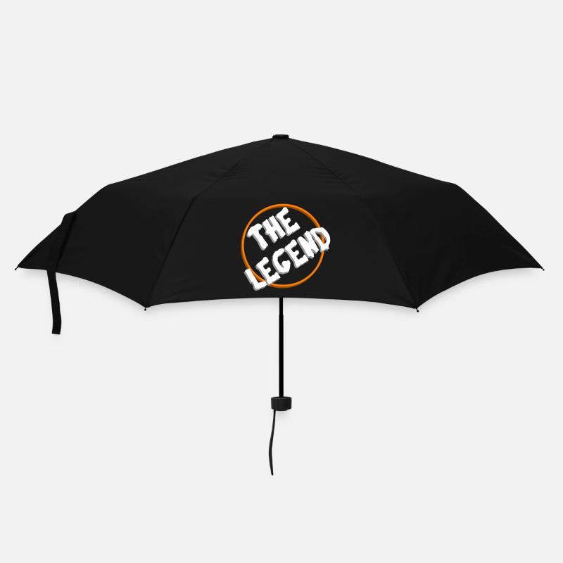 Retro The Legend Logo in orangefarbenem Kreis - Regenschirm (klein) - Schwarz