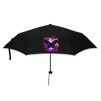 Schmetterling Natur Vaporwave - Regenschirm (klein) - Schwarz - Vorne