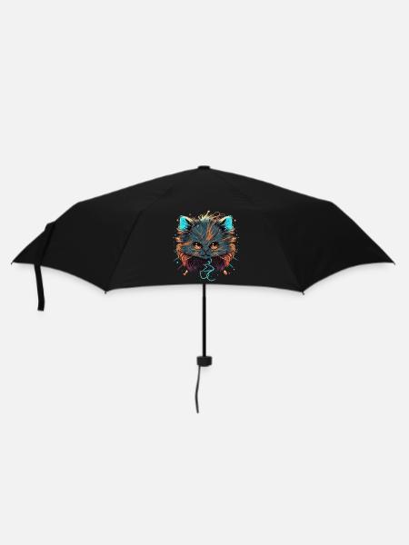 Energize Cat - Regenschirm (klein) - Schwarz