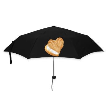Mit Sahne gefülltes Windbeutel Herz - Regenschirm (klein) - Schwarz - Vorne