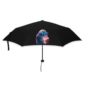Labrador Retriever Near The Beach Vaporwave - Umbrella (small) - black - Front