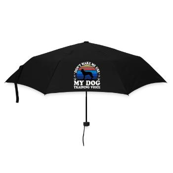 Tschechoslowakischer Wolfshund Hund Silhouette Retro Sonnenuntergang - Regenschirm (klein) - Schwarz - Vorne