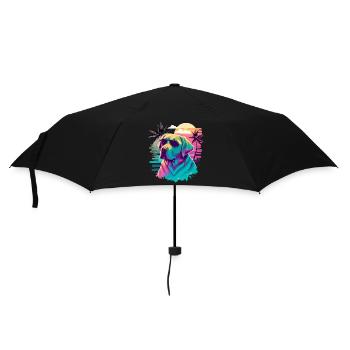 Cool auf Sonnenbrille Labrador Retriever Vaporwave - Regenschirm (klein) - Schwarz - Vorne