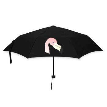 tieroutfits für damen, Flamingokopf - Regenschirm (klein) - Schwarz - Vorne