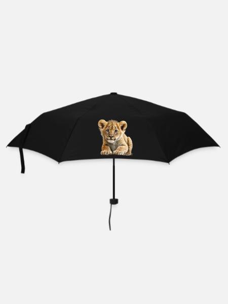 Extrem süßer Baby Löwe - Geschenk Idee für Kinder - Regenschirm (klein) - Schwarz