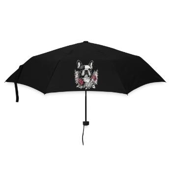 French Bulldog with red roses - Umbrella (small) - black - Front