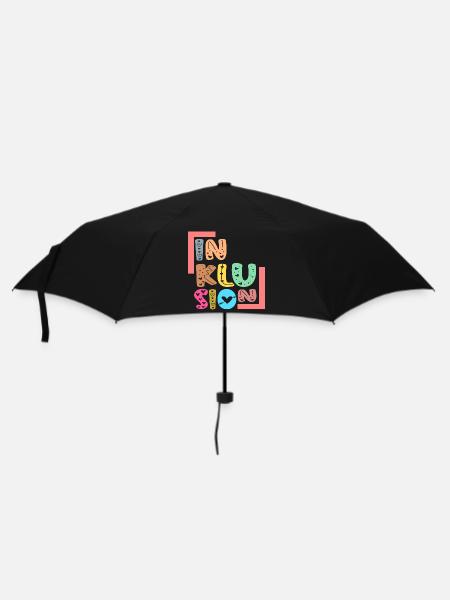 INKLUSION Gleichberechtigung - Regenschirm (klein) - Schwarz