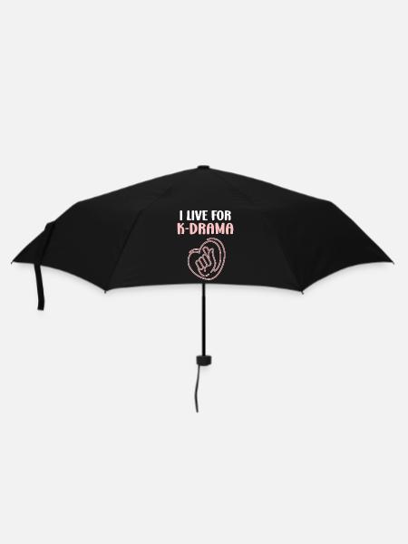 Ich lebe für K-Drama - Regenschirm (klein) - Schwarz
