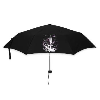 Rakete beim Start - Regenschirm (klein) - Schwarz - Vorne