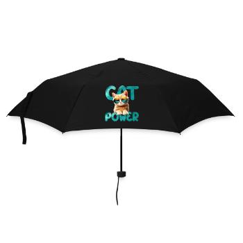 Cat Power - Regenschirm (klein) - Schwarz - Vorne
