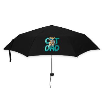 Katzenpapa - Regenschirm (klein) - Schwarz - Vorne