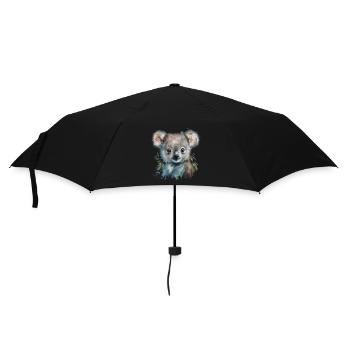 Koala Aquarell Laub - Regenschirm (klein) - Schwarz - Vorne