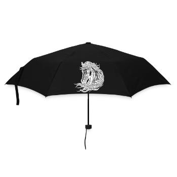 Portrait de jolies juments avec crinière dans le vent - Parapluie standard - noir - Devant