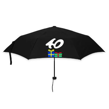 gratulieren, 40 Geschenke bunt - Regenschirm (klein) - Schwarz - Vorne