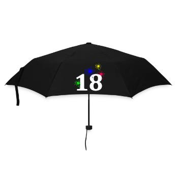 unisex, 18 Feuerwerk sternenmuster - Regenschirm (klein) - Schwarz - Vorne
