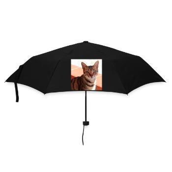 Katze Kätzchen Poster quadratisch Katzenposter - Regenschirm (klein) - Schwarz - Vorne