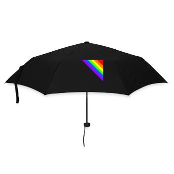 Regenbogen Geschenkidee Ecke bunt - Regenschirm (klein) - Schwarz - Vorne