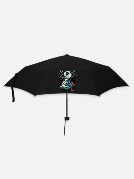 Dalmatiner und Schmetterlinge - Regenschirm (klein) - Schwarz