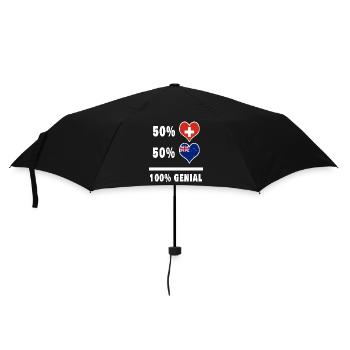 New Zealand and Switzerland 100% Awesome Flag - Umbrella (small) - black - Front