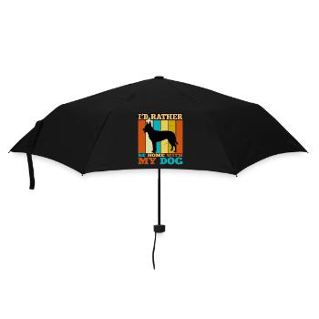 Holländischer Schäferhund Lover Silhouette Vintage Sonnenuntergang - Regenschirm (klein) - Schwarz - Vorne