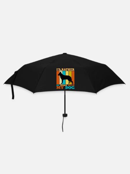 Osteuropäischer Schäferhund Silhouette Retro Sunset - Regenschirm (klein) - Schwarz