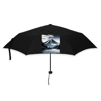 Vulkanlandschaft - Regenschirm (klein) - Schwarz - Vorne