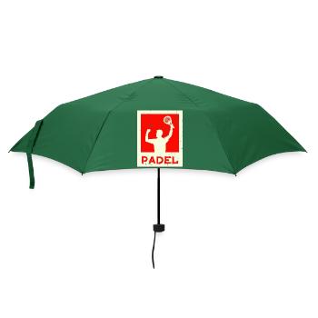 Freizeit Training Spieler Spruch Schläger Padel - Regenschirm (klein) - Flaschengrün - Vorne