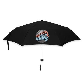 Hello Sunshine! Sommer, Sonne, Urlaub - Regenschirm (klein) - Schwarz - Vorne