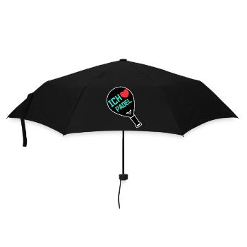 Sport Herz Fans Ich Liebe Padel Statement Schläger - Regenschirm (klein) - Schwarz - Vorne