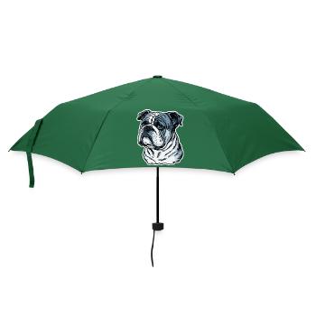Mürrische Englische Bulldogge - Regenschirm (klein) - Flaschengrün - Vorne