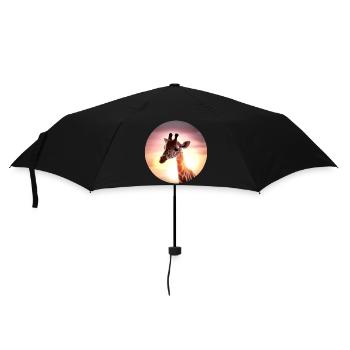 Young giraffe in sunset - Umbrella (small) - black - Front