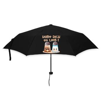 Habe Dich so lieb - Salz und Pfeffer - Regenschirm (klein) - Schwarz - Vorne