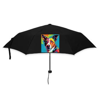Jack Russel Terrier Pop Art - Regenschirm (klein) - Schwarz - Vorne