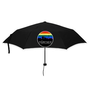 München Skyline Regenbogen - Regenschirm (klein) - Schwarz - Vorne