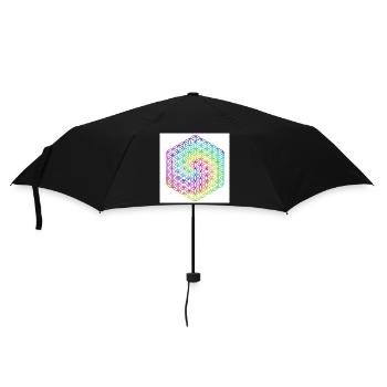 Flower of Life - 5th Dimension - Mandala - love - Umbrella (small) - black - Front