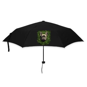 French bulldog looking out of the bushes - Umbrella (small) - black - Front