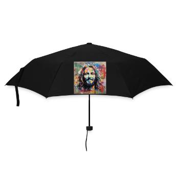 PORTRAIT JESUS CHRIST STREET ART - Parapluie standard - noir - Devant