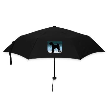 Airedale Terrier Dog Lover Silhouette Retro Sunset - Umbrella (small) - black - Front