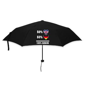 Deutschland und Großbritannien 100% Genius Flagge - Regenschirm (klein) - Schwarz - Vorne