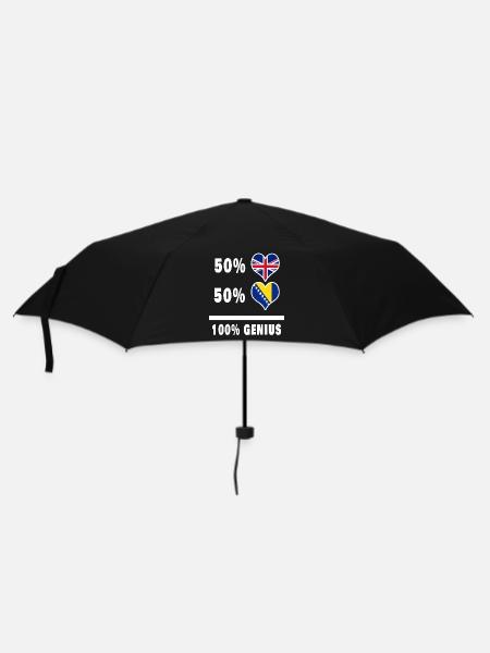 Bosnien und Großbritannien 100% Genius Flagge - Regenschirm (klein) - Schwarz