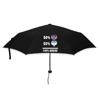 Argentinien und Großbritannien 100% Genius Flagge - Regenschirm (klein) - Schwarz - Vorne