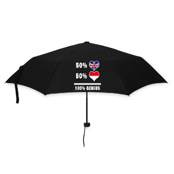 Indonesien und Großbritannien 100% Genius Flagge - Regenschirm (klein) - Schwarz - Vorne